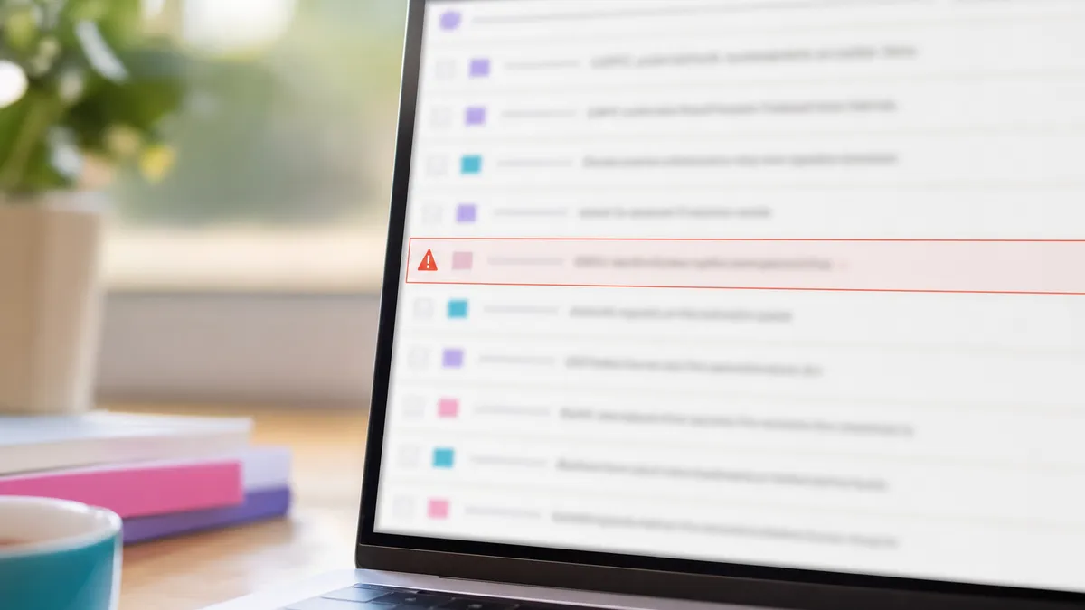 Gefälschte Rückerstattungs-Mail am Bildschirm auf Warnsignale prüfen