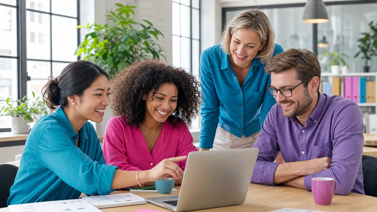 Künstliche Intelligenz im Unternehmen – Team im Mittelstand arbeitet mit KI